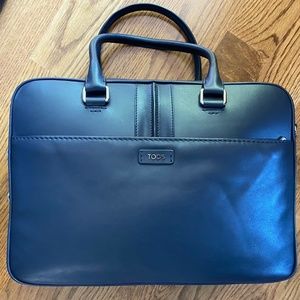 Tod's Navy Leather Mens Briefcase New with Tags and original dust bag
